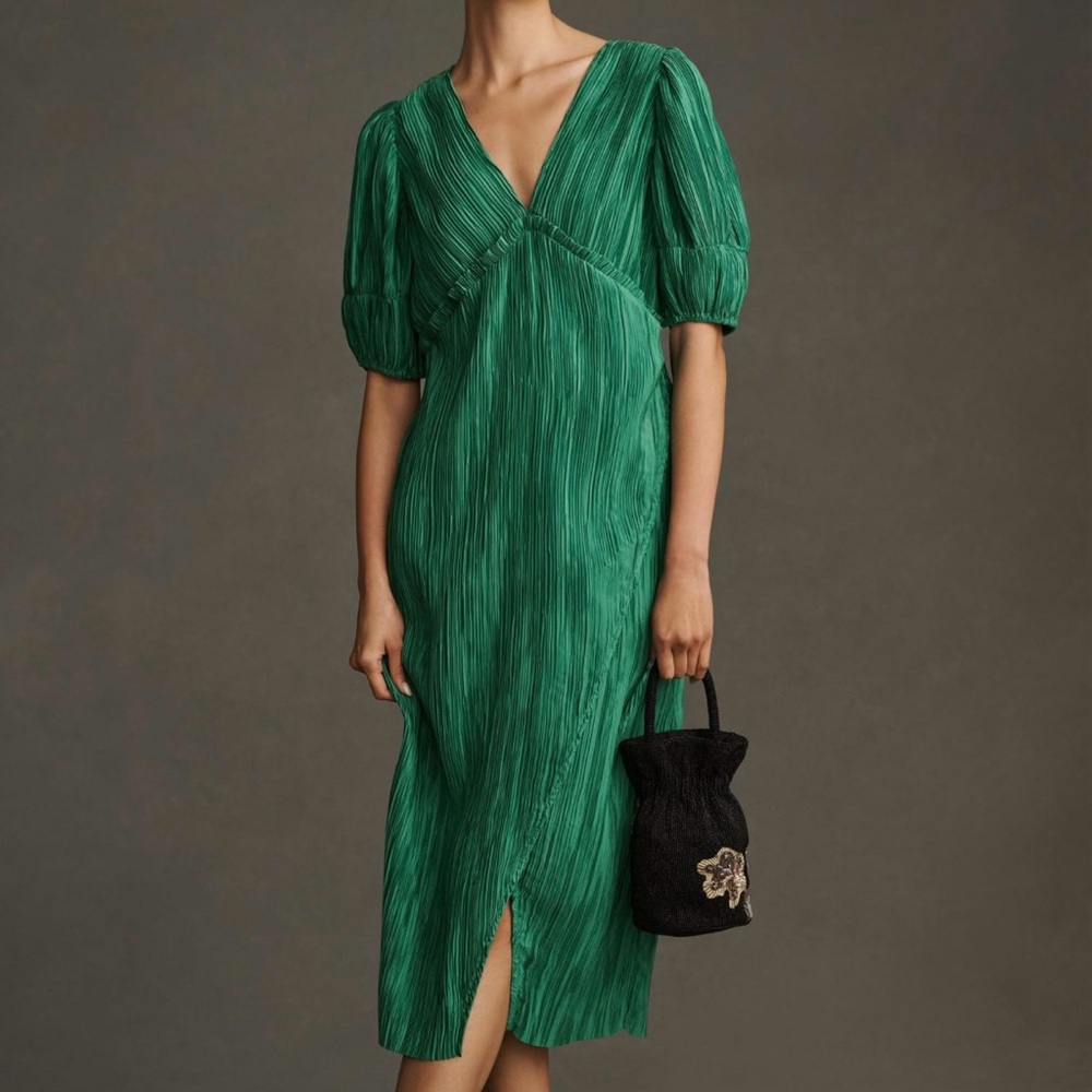 Anthropologie Green Midi Dress